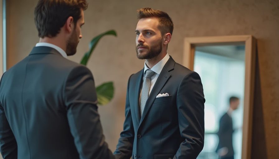 Helpful interaction between customer and salesman in fitting room