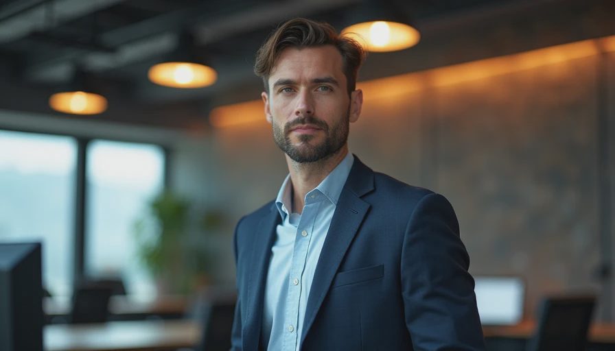 Visual context for office casual attire male