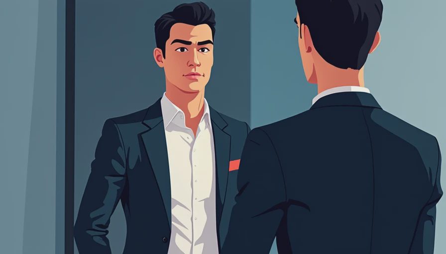 Visual context for proper suit jacket fit