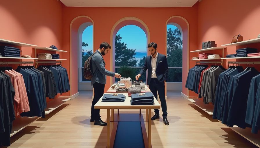 Visual context for department store shopping tips for men