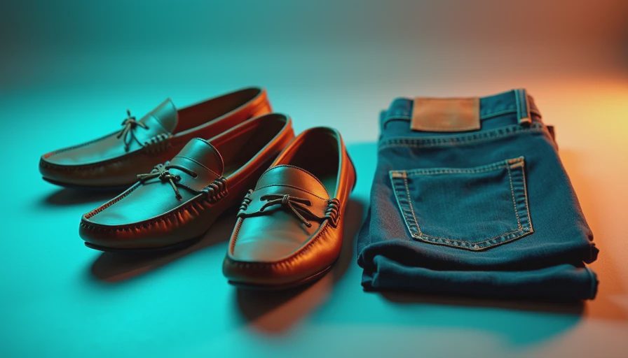 Visual context for loafers and jeans men