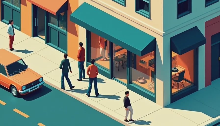 Illustration for flared jeans men